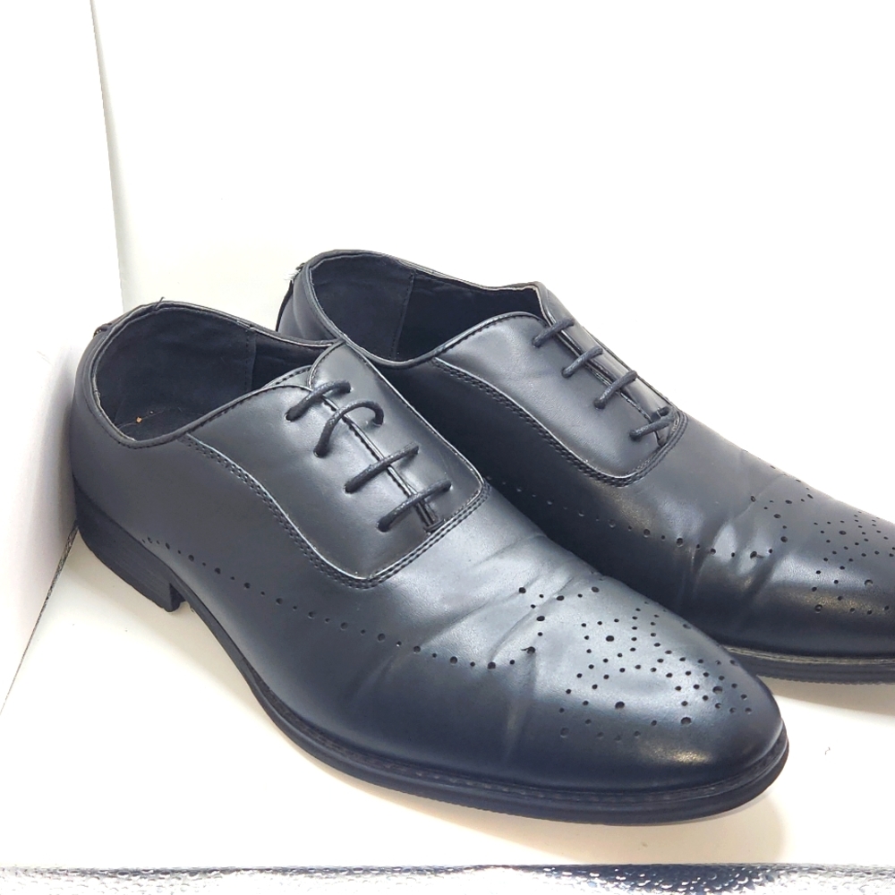 4/20 Jivana Black Oxford Business Dress Shoes for Men Lace-up Size 12